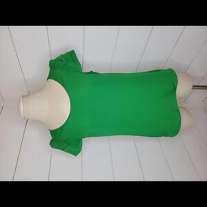 Express small (?) Green ruffle sleeve blouse